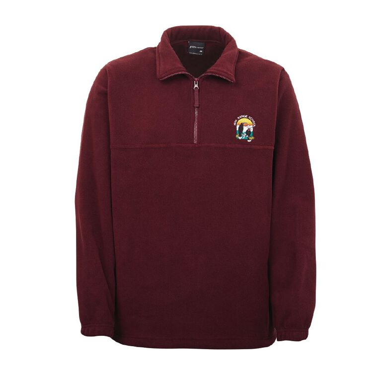 Schooltex Huia Range Polar Fleece Top with Embroidery, Maroon, hi-res