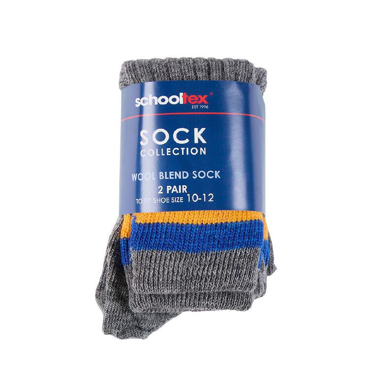 Schooltex Striped School Socks 2 Pack, Schooltex Sock B3, hi-res