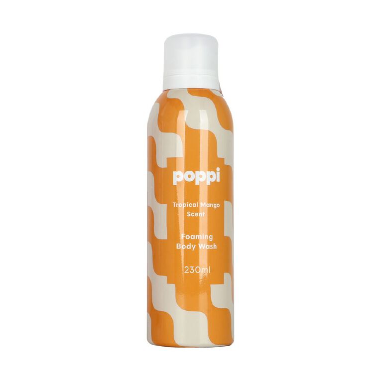 Poppi Foaming Body Wash Tropical Mango 230ml, , hi-res