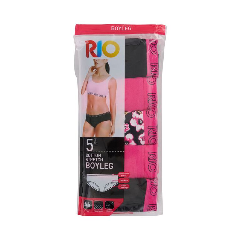 Rio Women's Boyleg Briefs 5 Pack, Pink Mid, hi-res