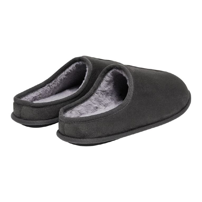 H&H Men's Lewis Scuff Slippers, Grey Dark, hi-res