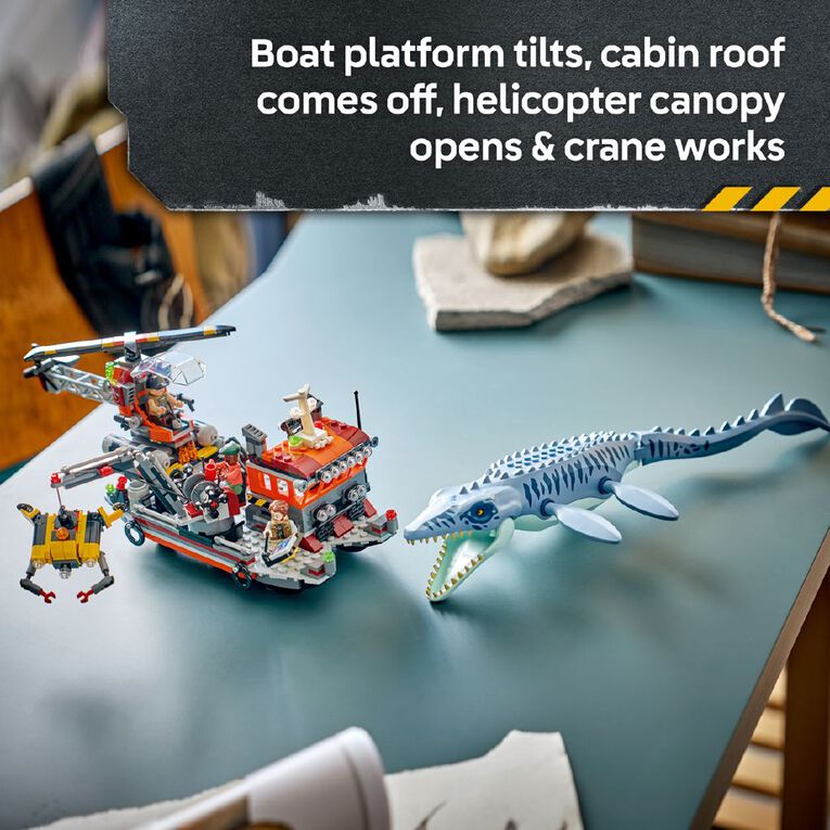 LEGO Jurassic World Mosasaurus Dinosaur Boat Attack 77983, , hi-res