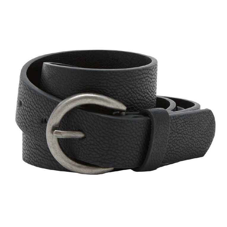 H&H Women's Jean Round Buckle Belt, Black, hi-res