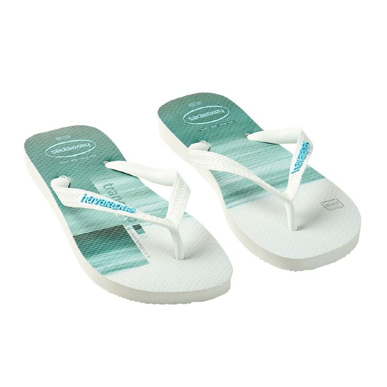 Havaianas Top Surfer Jandals, White/Blue, hi-res