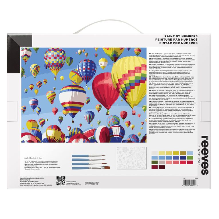 Reeves Paint By Numbers Hot Air Balloons 12 x 16 inch, , hi-res