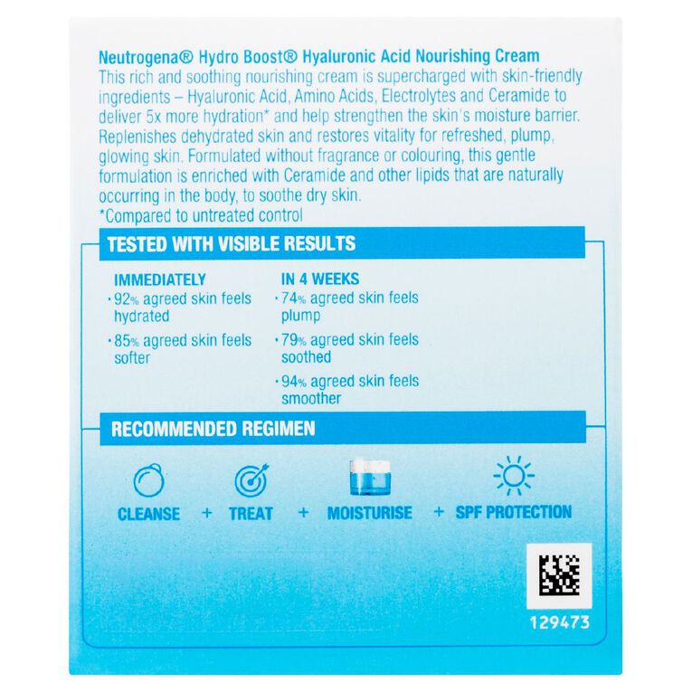 Neutrogena Hydro Boost Hyaluronic Acid Nourishing Face Cream 50g, , hi-res