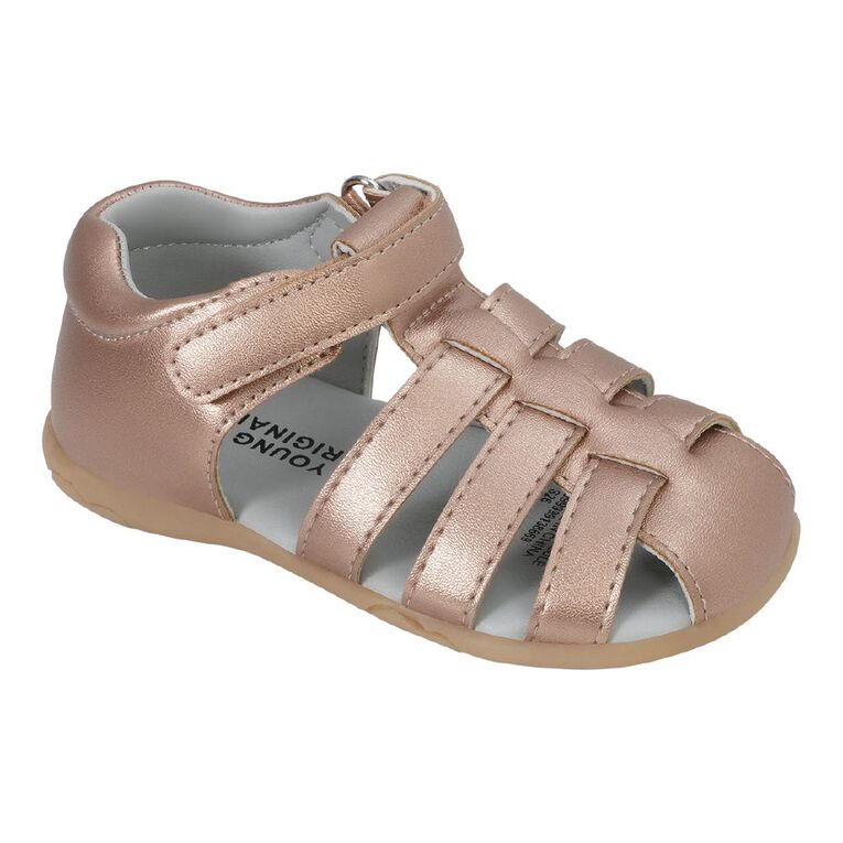 Young Original Infants' PU Cage Sandals, Rose Gold, hi-res