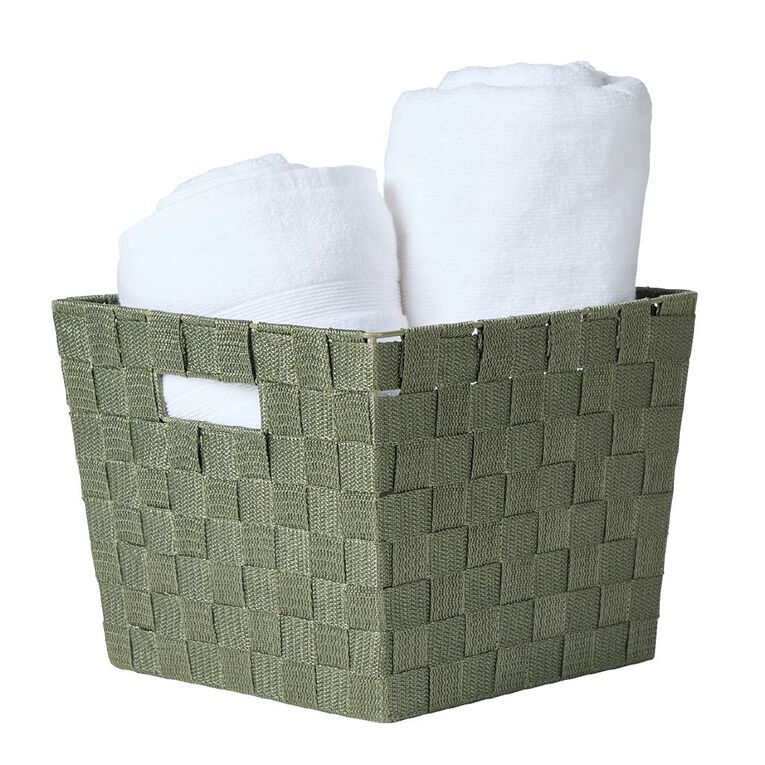 Living & Co Woven Basket Green Medium, , hi-res