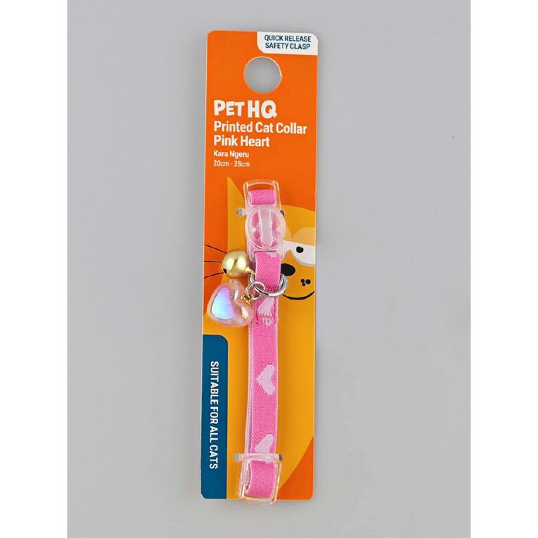 Pet HQ Printed Cat Collar Pink Heart