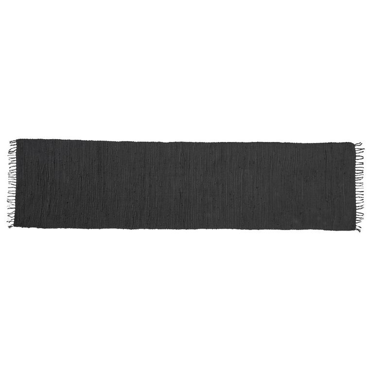Living & Co Runner Cotton Plain Black 80cm x 300cm, , hi-res