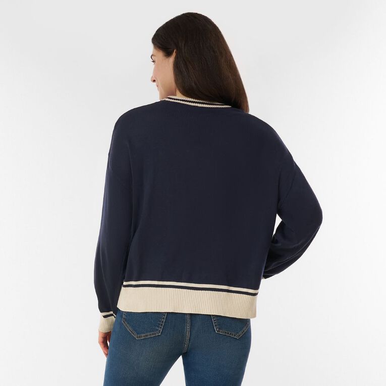 H&H Women's Embroidered Horse Jumper, Navy, hi-res