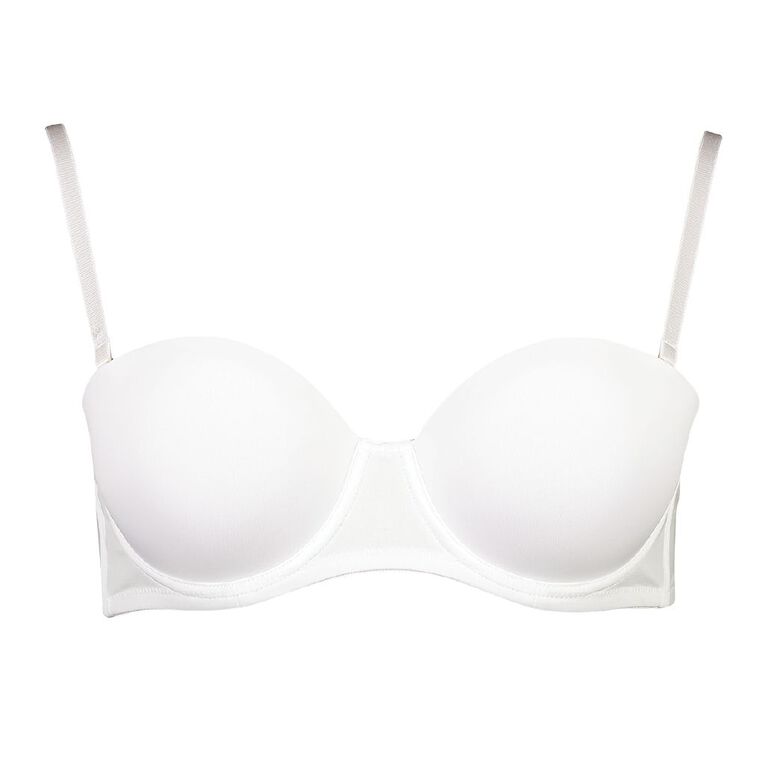 H&H Women's Strapless Bra, White, hi-res