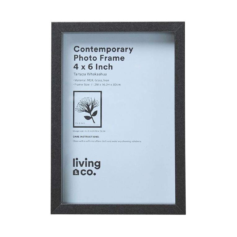 Living & Co Contemporary Photo Frame Black 4in x 6in, , hi-res