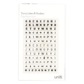 Uniti Stamp Letters and Numbers 1 Sheet Clear
