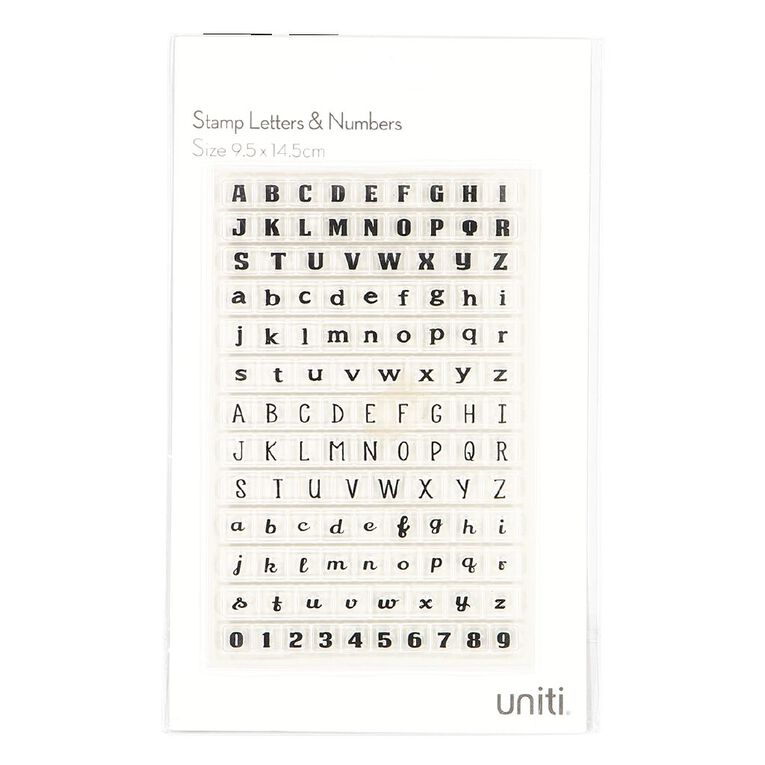 Uniti Stamp Letters and Numbers 1 Sheet Clear, , hi-res