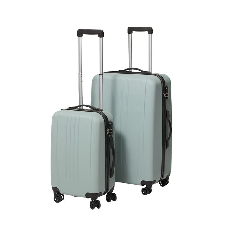 Living & Co 70cm Hard Textured Checked Suitcase Ice Green, , hi-res