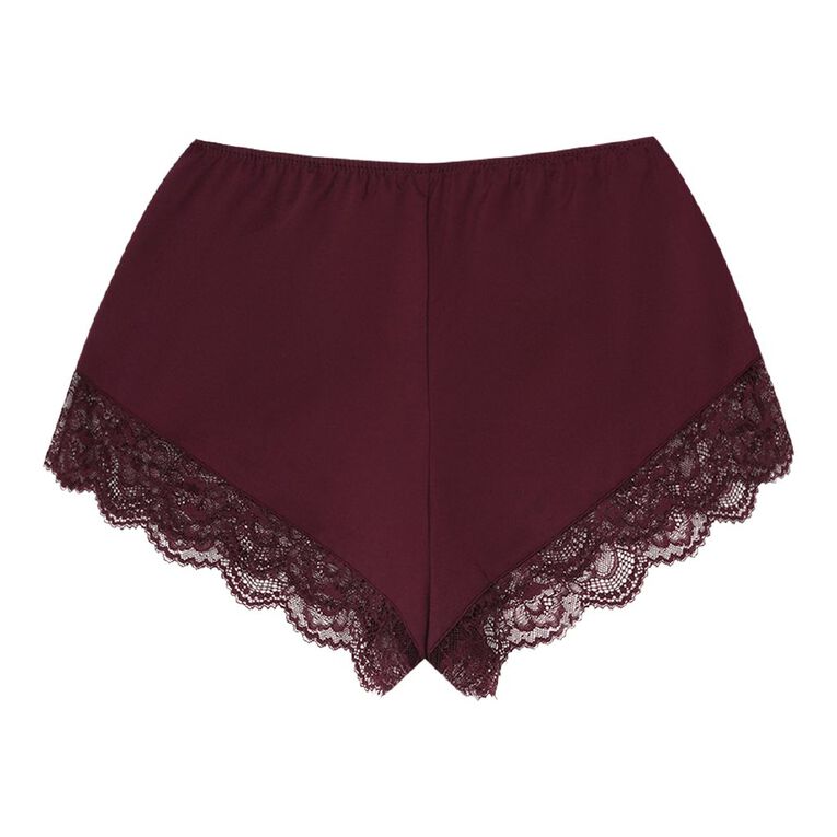 H&H Women's Lace Edge Shortie, Red Mid, hi-res