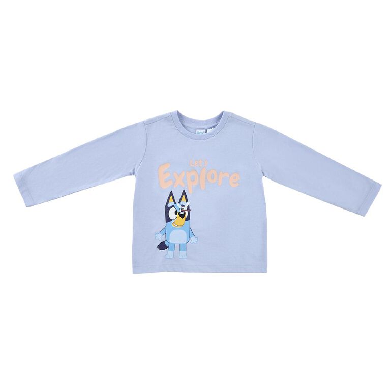Bluey Toddler Long Sleeve Print Tee, Purple, hi-res