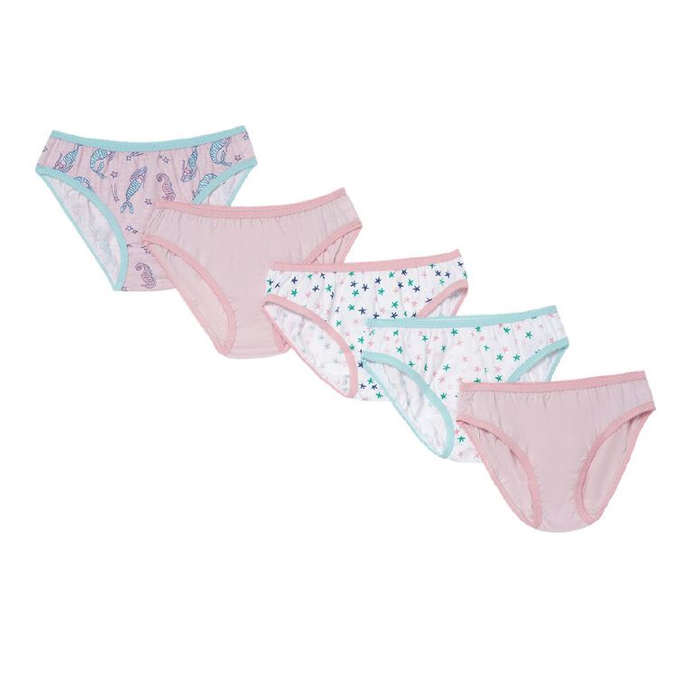 H&H Girls' Briefs 5 Pack, Pink Light, hi-res