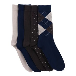 H&H Men's Crew Business Sock 5 Pack