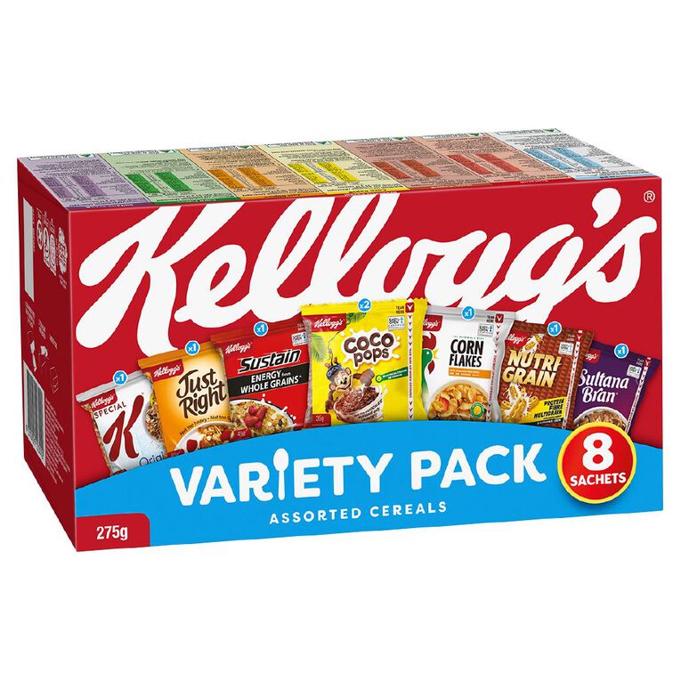 Kelloggs Variety Assorted Breakfast Cereal Sachets 8 Pack, , hi-res