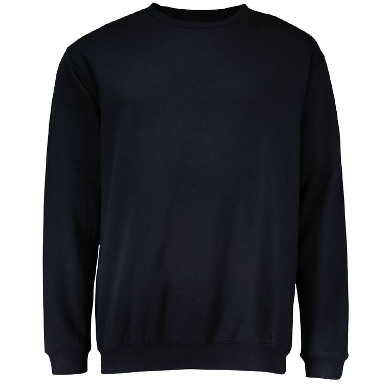 H&H Men's Plain Crew Sweatshirt, Navy, hi-res
