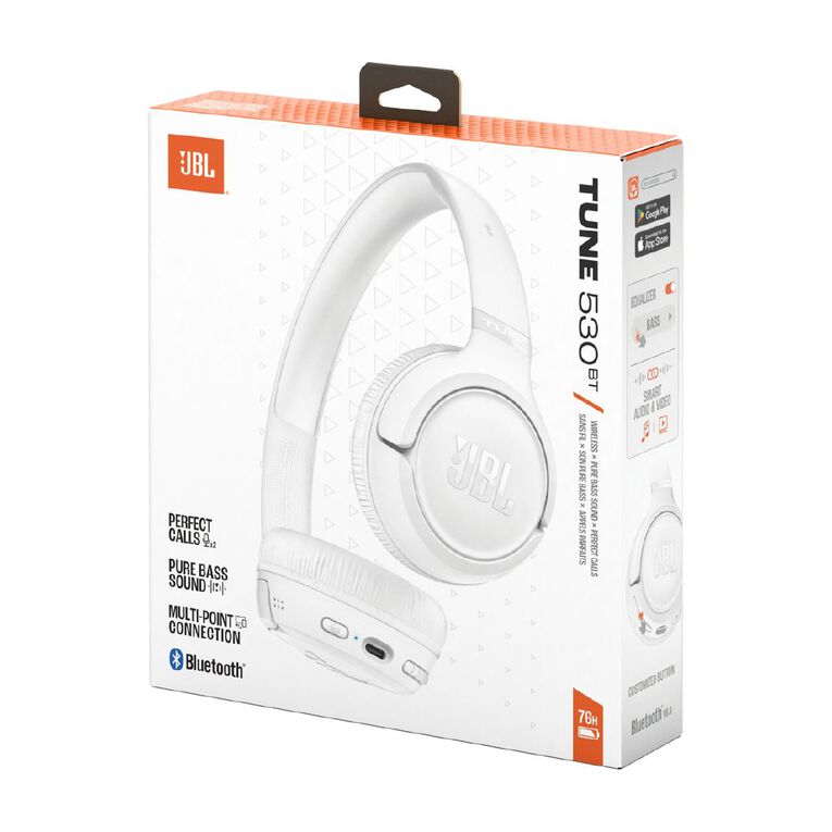 JBL JBL Tune 530BT Wireless On-Ear Headphones - White, , hi-res