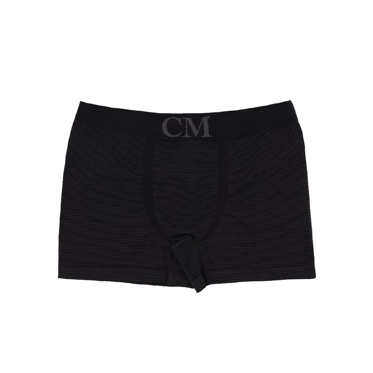 Clio Men's Seamfree Stripe Trunks 2 Pack, Khaki Black, hi-res