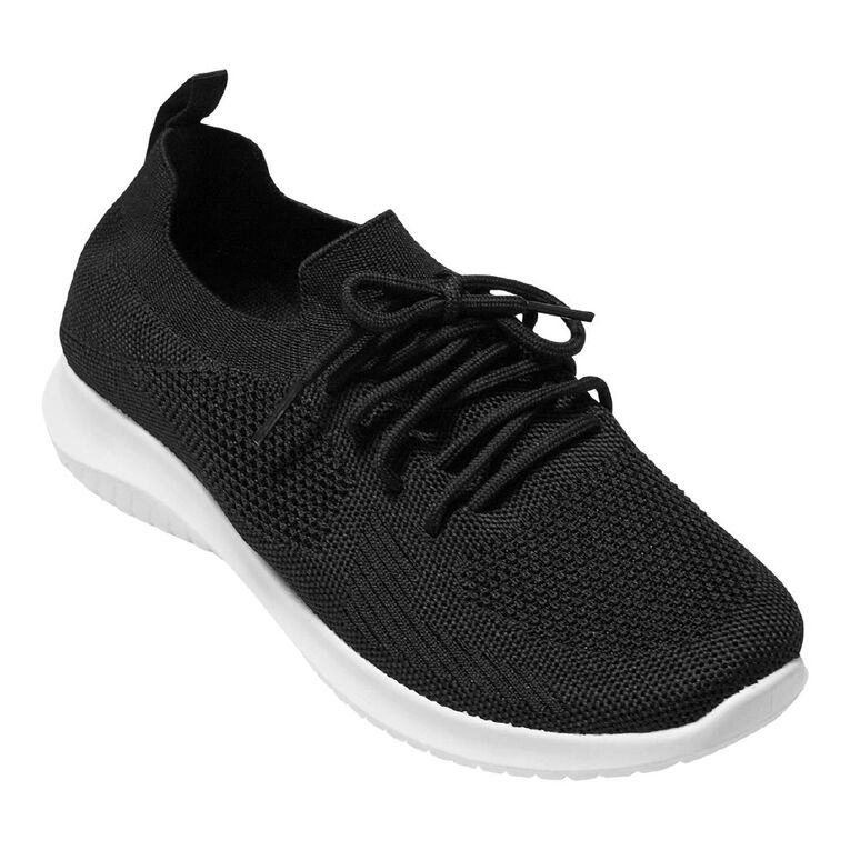 Active Intent Women's Jaide Mesh Lace Up Trainers, Black, hi-res