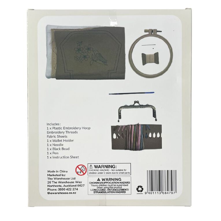 Uniti Craft Adults Embroidery Kit 6 inch Purse, , hi-res