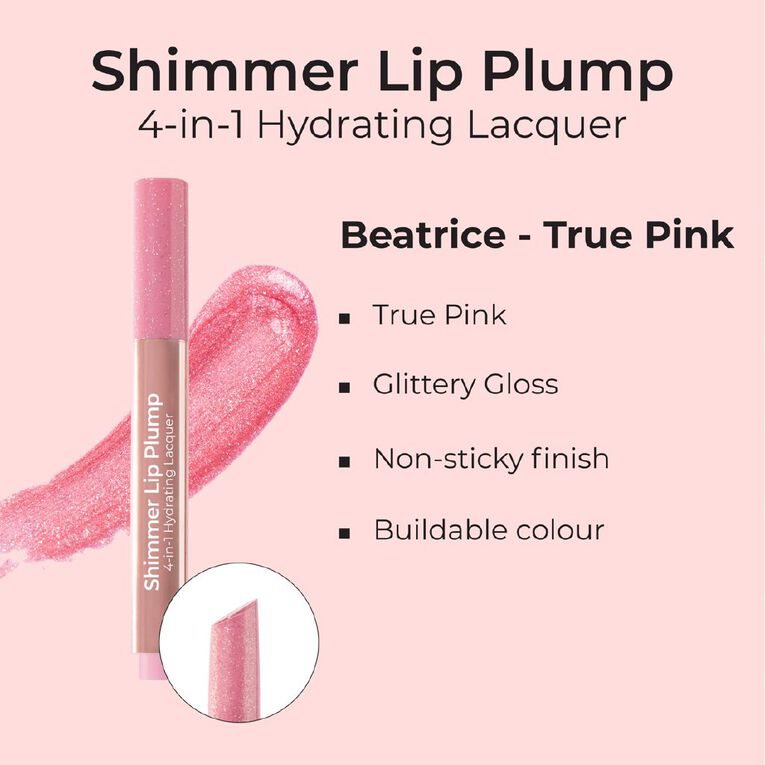 MCoBeauty Shimmer Lip Plump 4-In-1 Hydrating Lacquer Beatrice, , hi-res