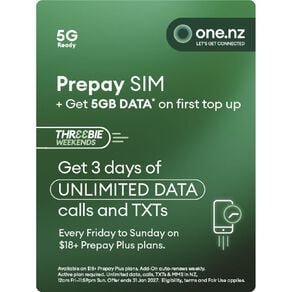 One NZ Prepay Triple Sim with Bonus 5GB