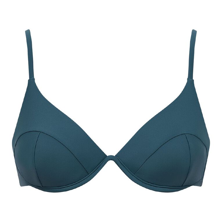 H&H Women's Underwire Bikini Top, Blue Dark, hi-res