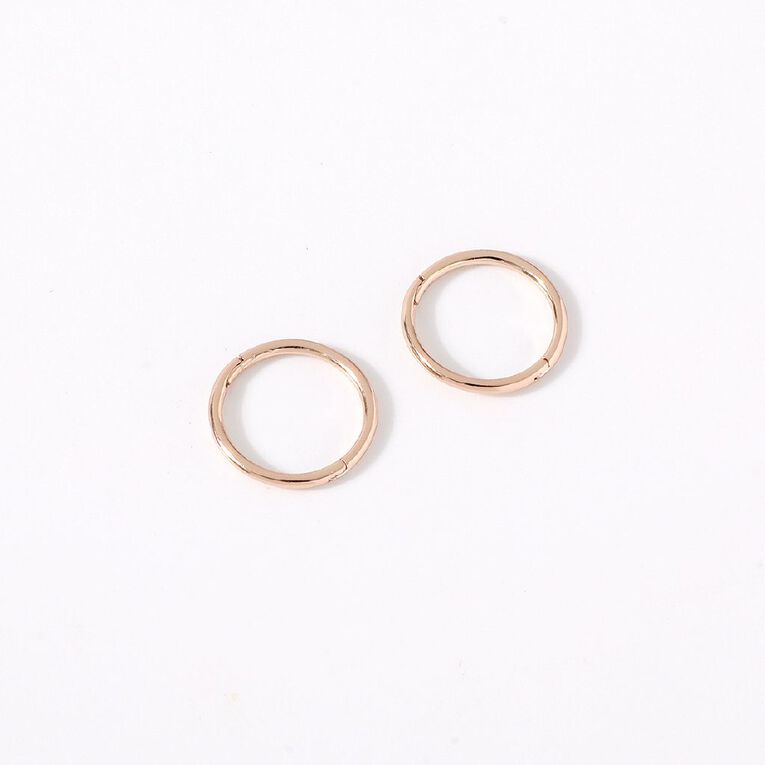 Sterling Silver Rose Gold Plated Sleeper Earrings, , hi-res