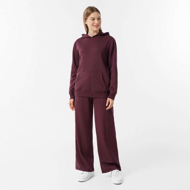 H&H Women's Wide Leg Track Pants, Red Dark, hi-res
