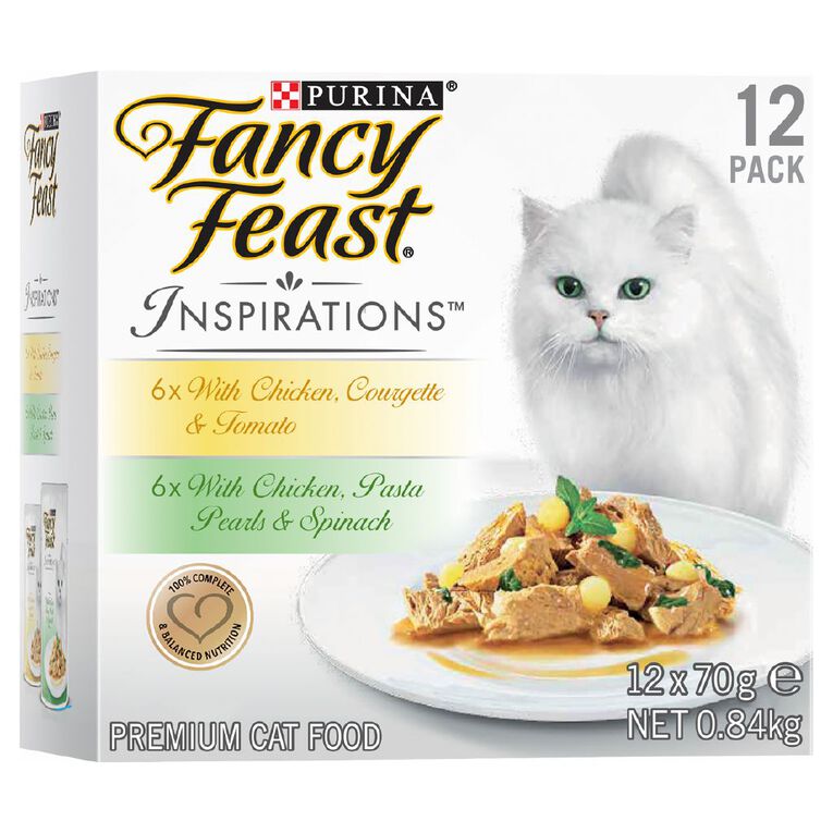 Fancy Feast Inspirations Chicken & Chicken Wet Cat Food 12 x 70g, , hi-res
