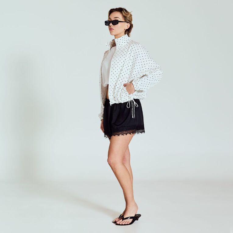 BRDRLESS Aster Lace Mini Shorts, Black, hi-res