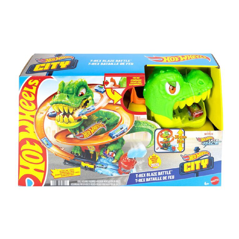 Hot Wheels City T-Rex Fire Station Playset, , hi-res