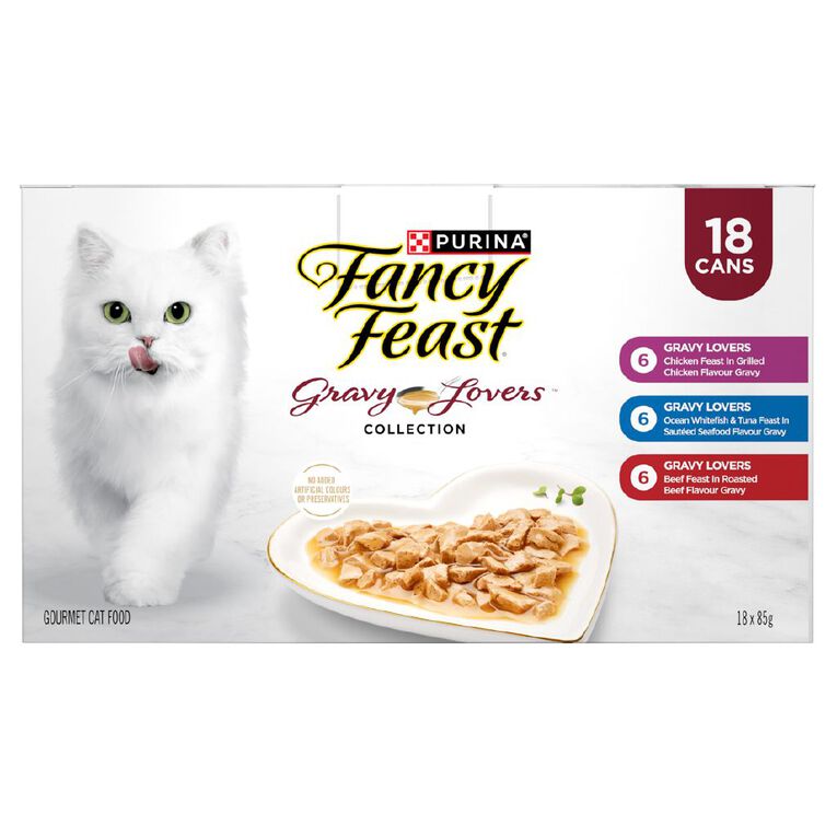 Fancy Feast Gravy Lovers Collection Variety Pack Wet Cat Food 18 x 85g, , hi-res