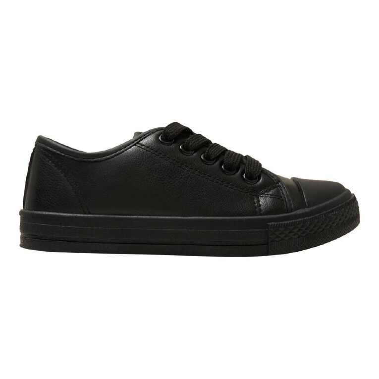 Young Original Senior Kids' Finn Lo PU School Shoes, Black, hi-res