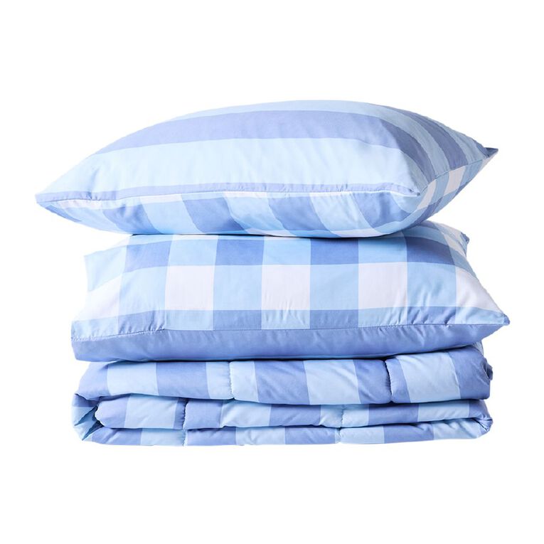 Living & Co 3 Piece Comforter Set Printed Circa Blue King, , hi-res