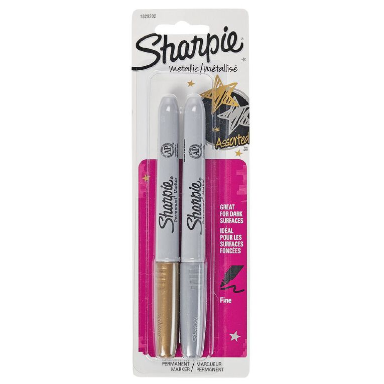 Sharpie Metallic Marker Multicolour Multi-Coloured 2 Pack, , hi-res