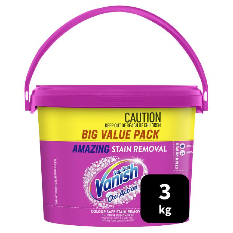 Vanish Napisan Oxi Action Stain Remover Powder Laundry Booster 3kg, , hi-res