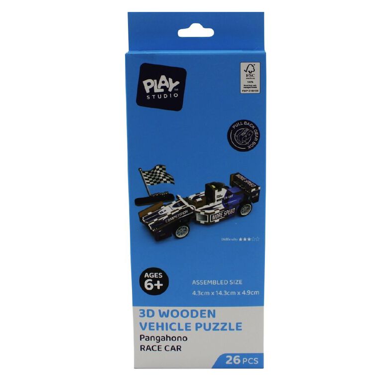 Play Studio 3D Wooden Mini Vehicle Assorted, , hi-res