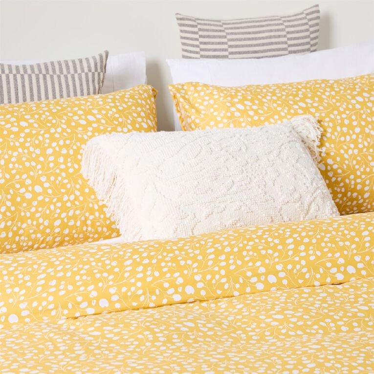 Living & Co Microfibre Duvet Cover Set Eden Yellow Single, , hi-res