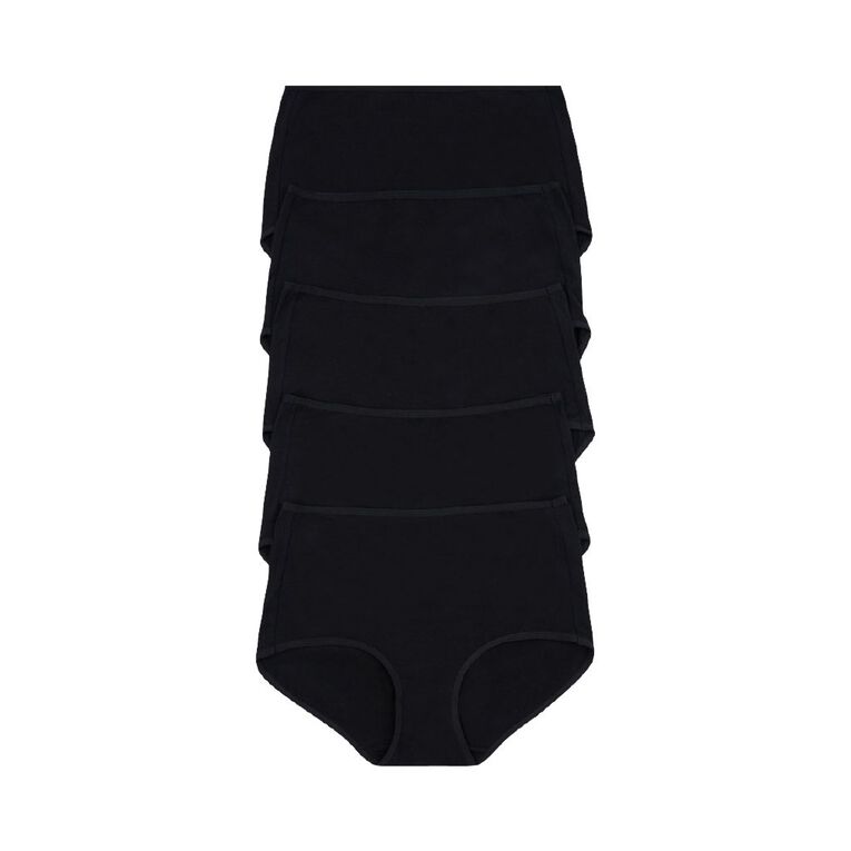 Rio Women's Full Briefs 5 Pack, Black, hi-res
