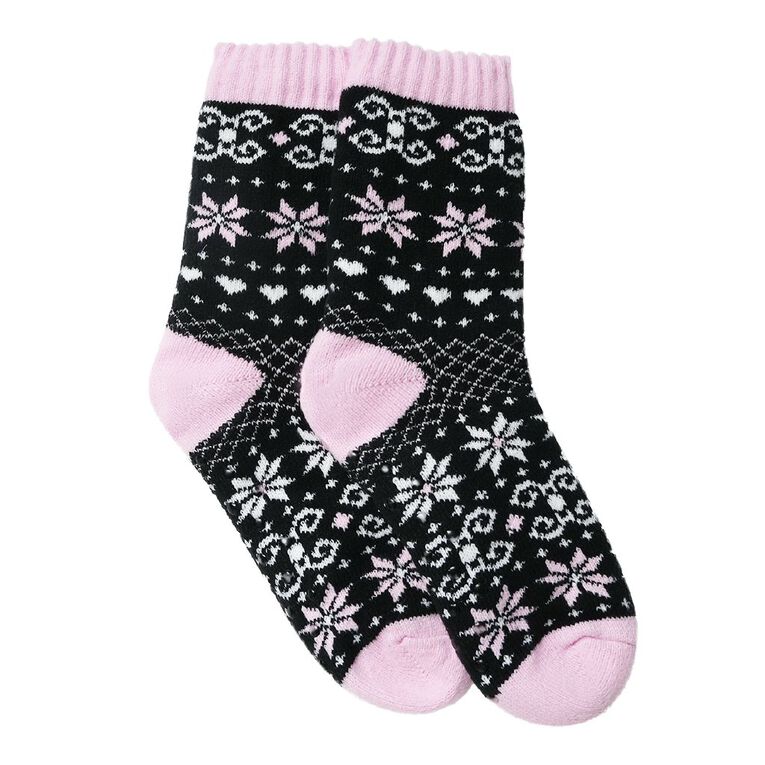 H&H Women's Sherpa Half Crew Socks 1 Pack, Black, hi-res