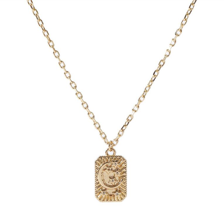 Gold Plated Celestial Pendant Necklace, , hi-res