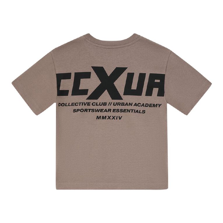 Young Original Short Sleeve Urban Academy Heavy Weight Boxy Tee, Brown Mid, hi-res