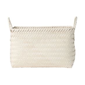 Living & Co Rectangle Plastic Woven Basket Green